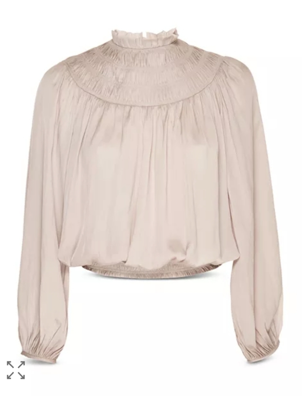 Frame Smocked High Neck Blouse Size XS